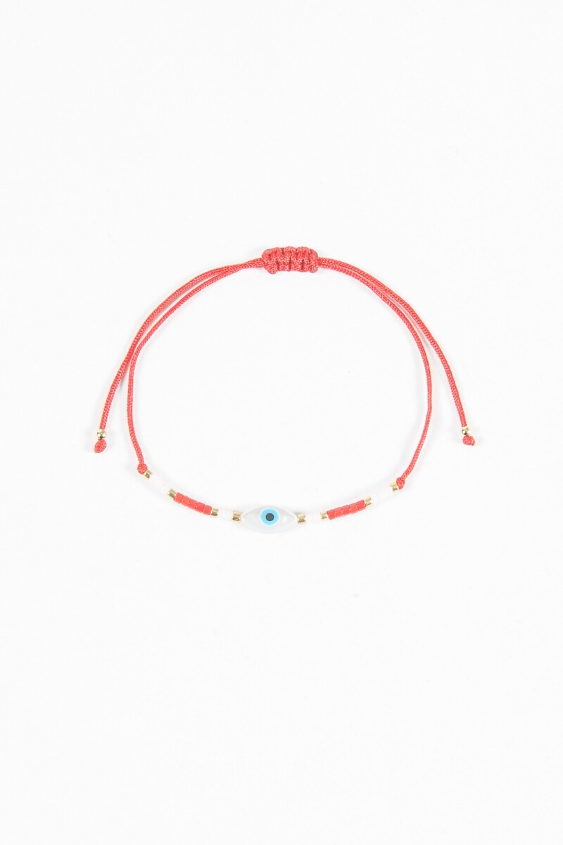 Pulsera ojito ajustable rojo