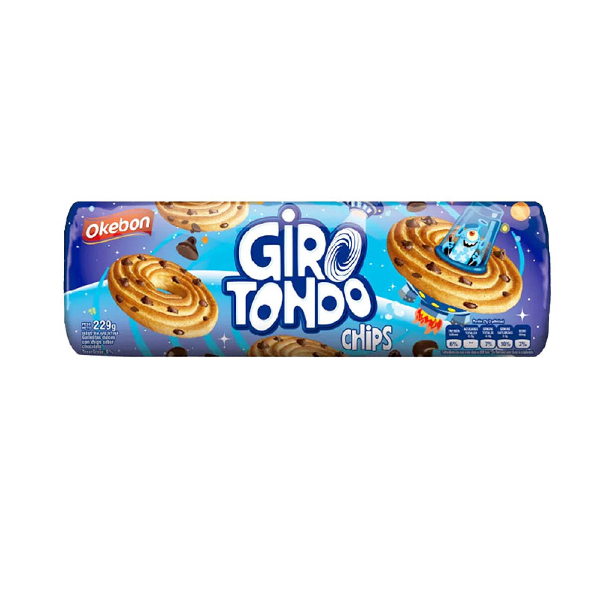Galletita OKEBON Girotondo Tubo 256 Grs - Chips 