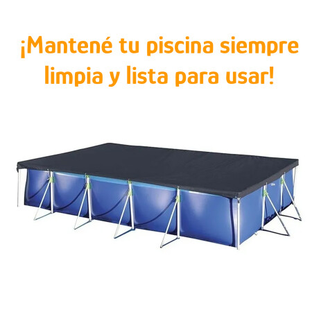 Cobertor P/Piscina Rectangular 10.000L 4,72x3m de PVC Mor Azul