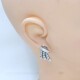 Par de caravanas oro 18k blanco y brillantes Par de caravanas oro 18k blanco y brillantes