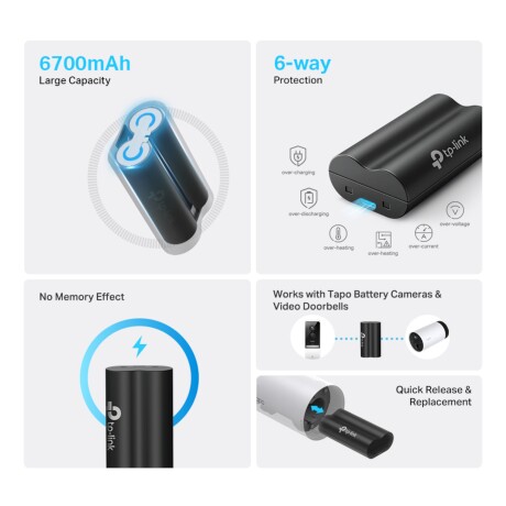 Batería Tp-Link Tapo A100 Para Dispositivos C400 C420 D230 6700mAh 001