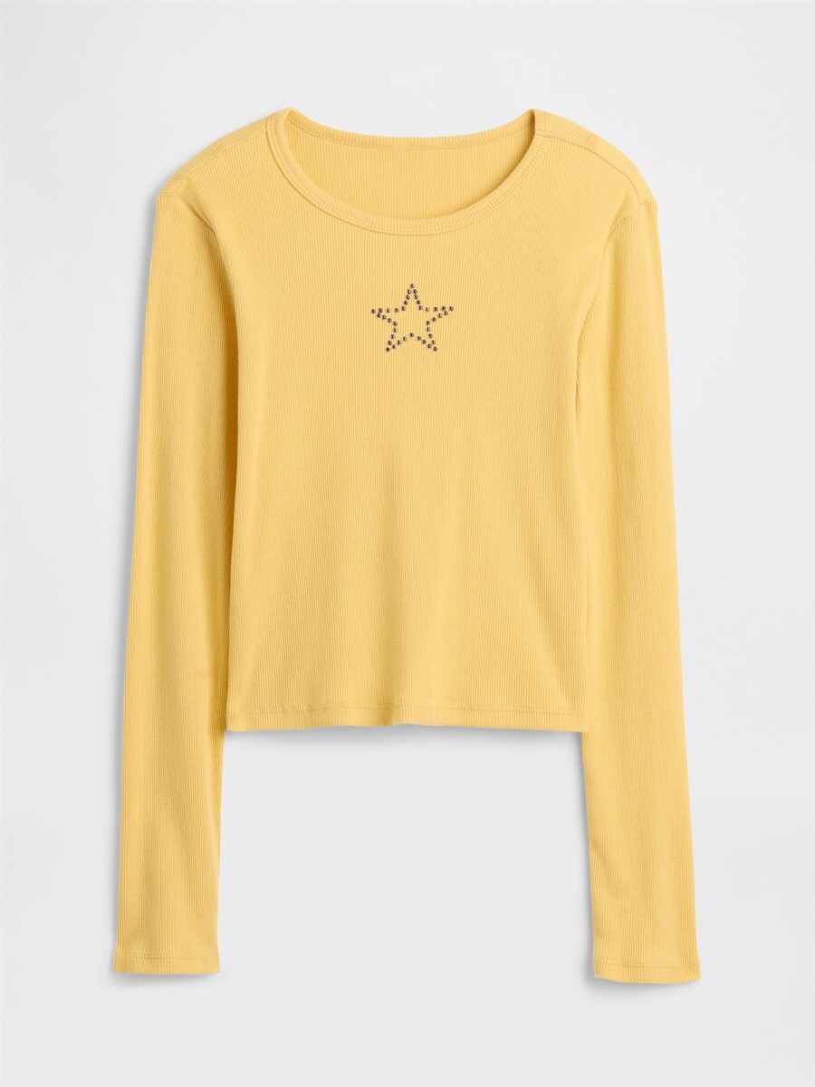 Remera Rib Niña - French Almond 