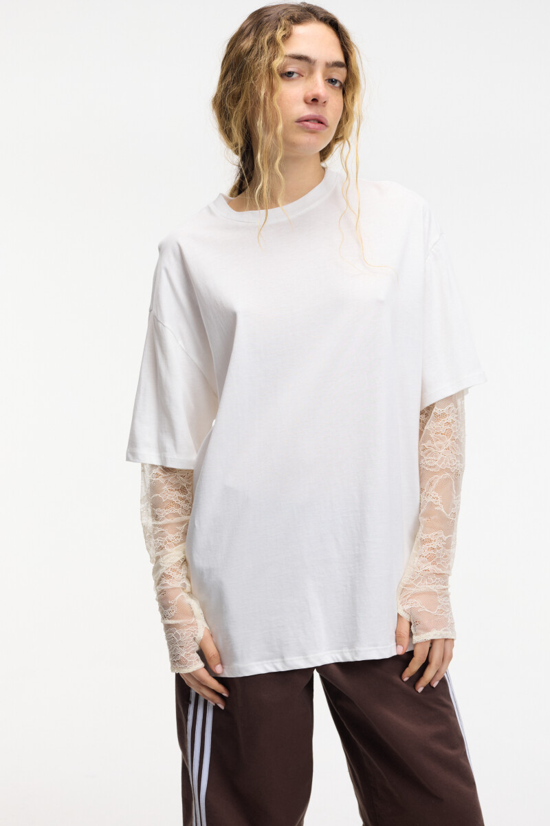 Camiseta con tul Blanco