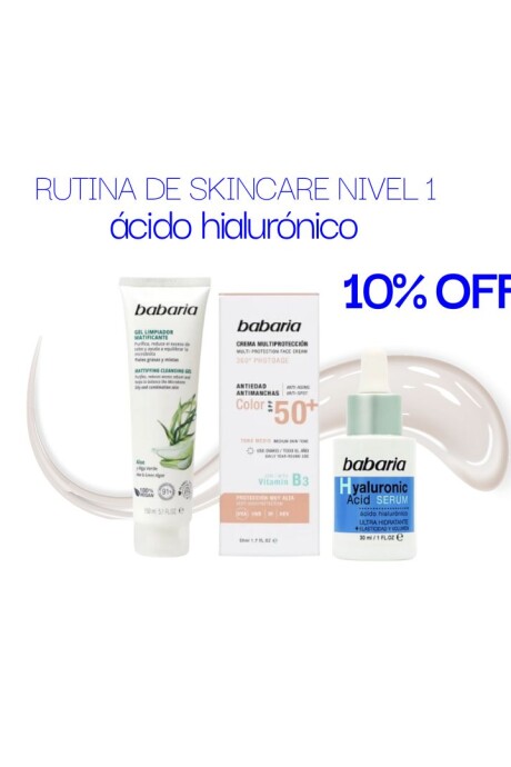 Rutina de skincare NIVEL 1 Ácido hialurónico