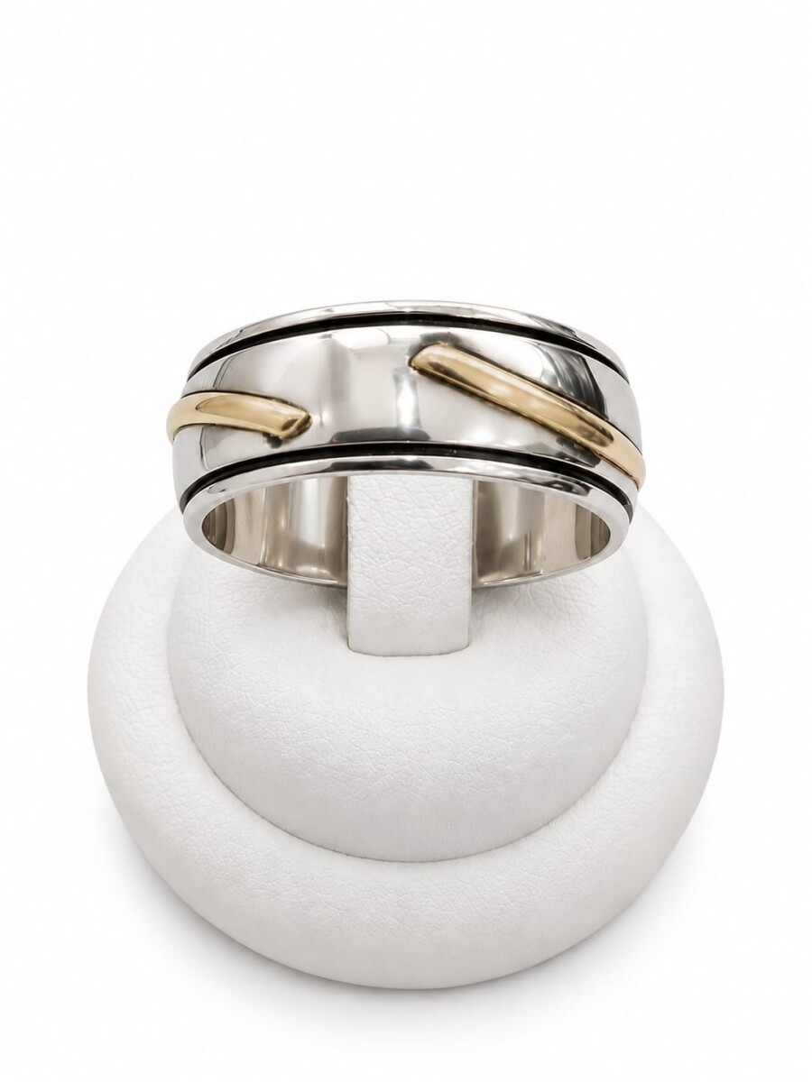 Anillo cuerpo ancho combinado 