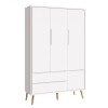 Ropero 3 puertas 2 cajones Infantil - Theo Blanco