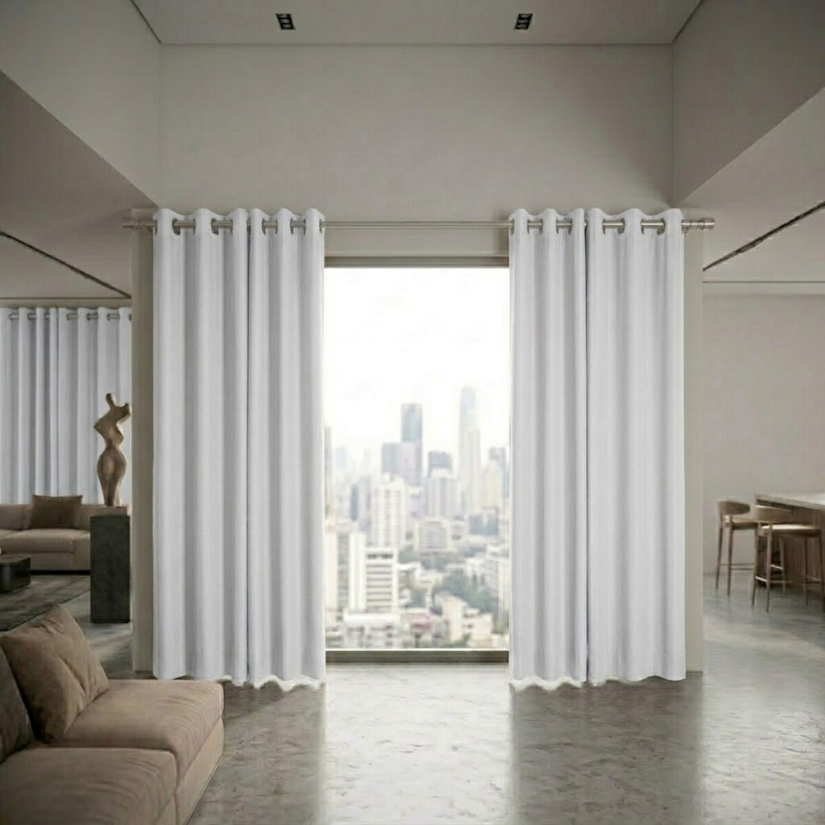 Cortina 100% Blackout set 4 paños 135 x 220 - BLANCO 