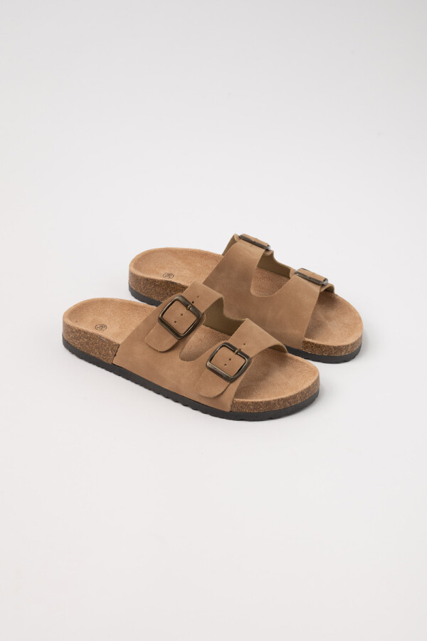 Sandalias Hebillas Beige