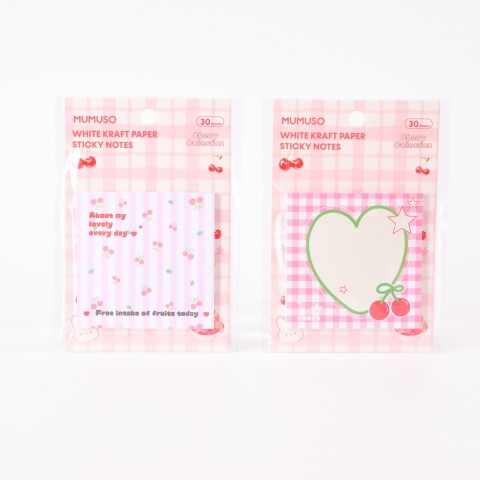 NOTAS ADHESIVAS DE PAPEL KRAFT BLANCO (COLECCIÓN CEREZA / 30 HOJAS) NOTAS ADHESIVAS DE PAPEL KRAFT BLANCO (COLECCIÓN CEREZA / 30 HOJAS)