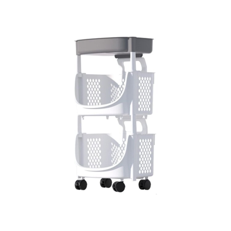 CARRITO ORGANIZADOR APILABLE MULTIUSO CON RUEDAS 2 NIVELES CARRITO ORGANIZADOR APILABLE MULTIUSO CON RUEDAS 2 NIVELES
