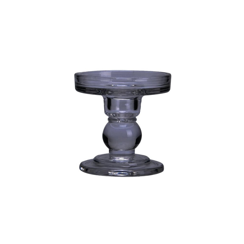 Candelabro Portavelas de Vidrio Color Humo 8.6cm Candelabro Portavelas de Vidrio Color Humo 8.6cm