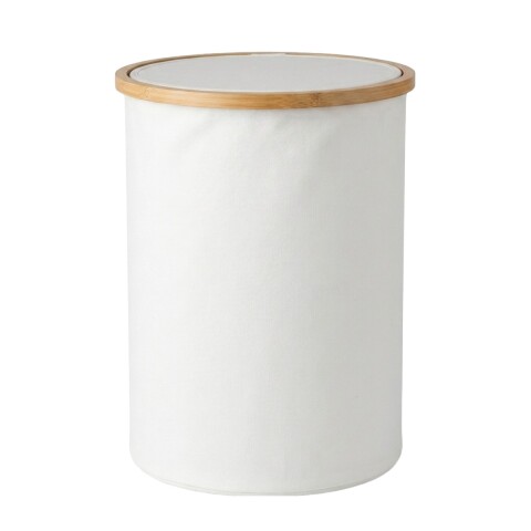 CESTA RED BLANCA TELA C/SOPORTE BAMBU P/ROPA Unica