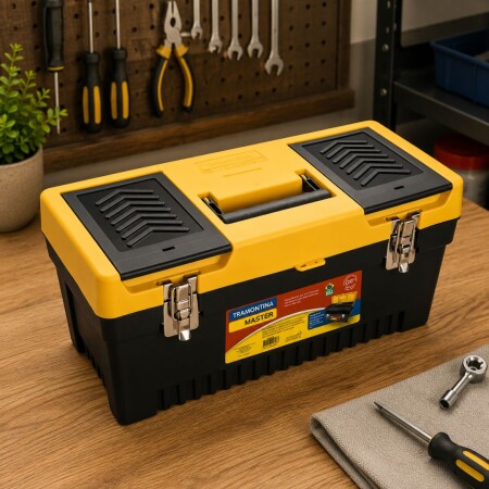 Caja de Herramientas con cierre metalico Tramontina 20" NEGRO
