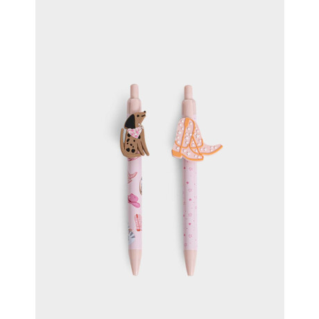 Set De Lapiceras Con Topper De Silicona Combinacion Multicolor