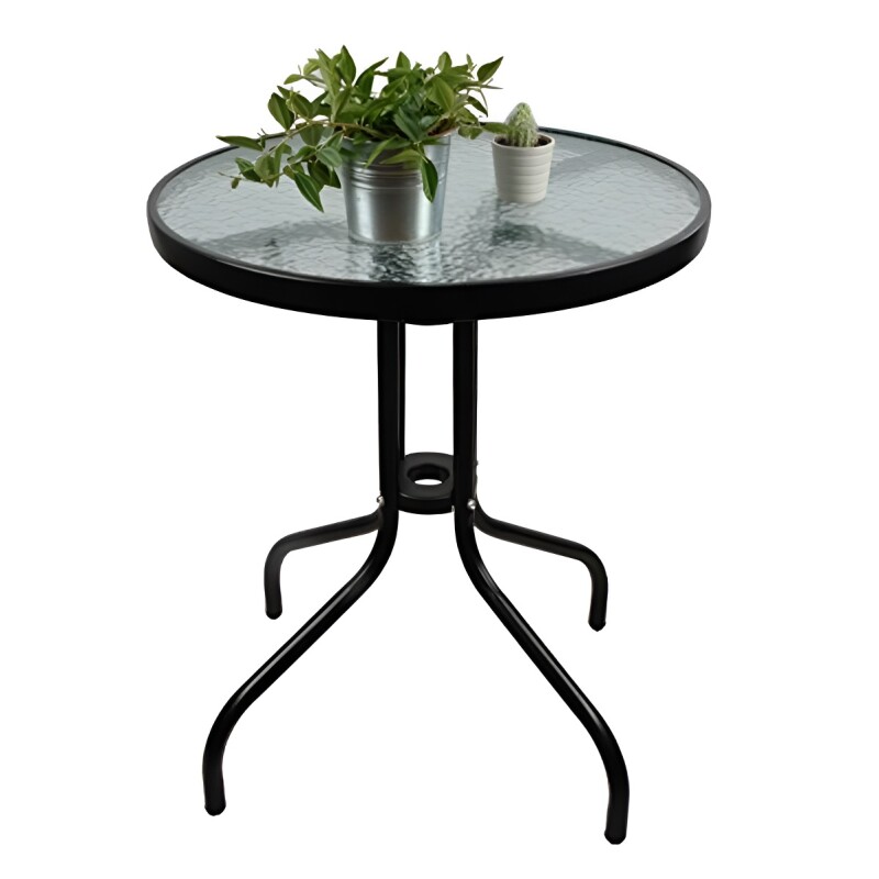 Mesa Redonda Para Jardín Patio Balcón De Vidrio Y Hierro Ltc Negro Mesa Redonda Para Jardín Patio Balcón De Vidrio Y Hierro Ltc Negro