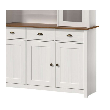 Cristalero 8 Puertas 4 Cajones Li­nea Colonial Blanco/Freijo