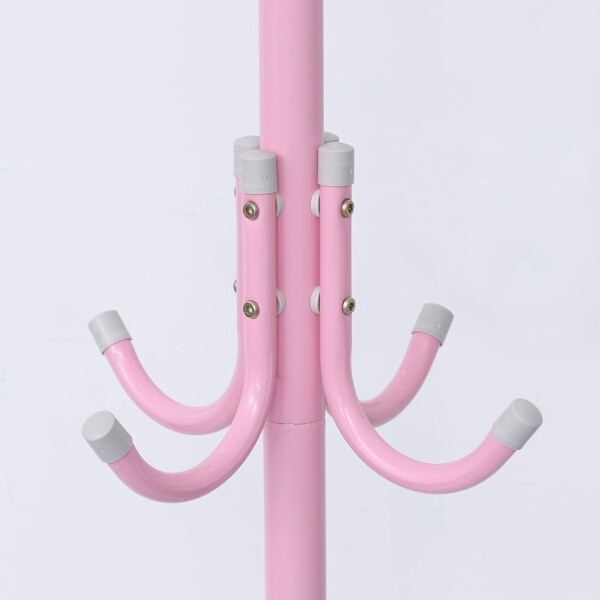 Perchero Metálico Reforzado Organizador De Ropa Ganchos Variante Color Rosa