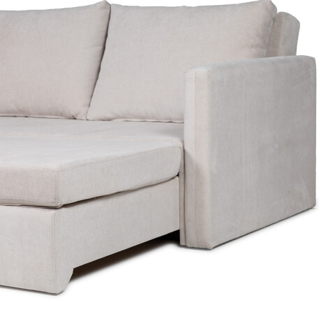 Sofá Cama Poliana - Tela Microfibra Kruger 02-152 (Beige)