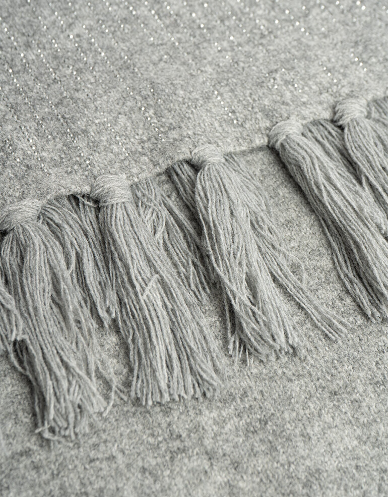 Bufandas Apliques: Hotfix/Bordado/Parches Bufanda Tejida Con Hotfixs - Gris Medio