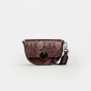 Mini Bag The Circle En Cuero Grabado Snake Metalizado Bordeaux