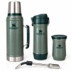 Set Stanley Completo Termo + Mate + Bombilla + Yerbera Para Mate Y Bebidas Verde