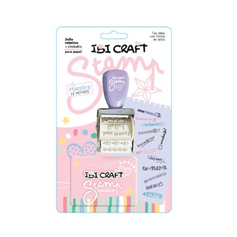 Sello rotativo ibi craft c/12 diseños y almohadilla maestra Sello Rotativo Ibi Craft C/12 Diseños Y Almohadilla Maestra