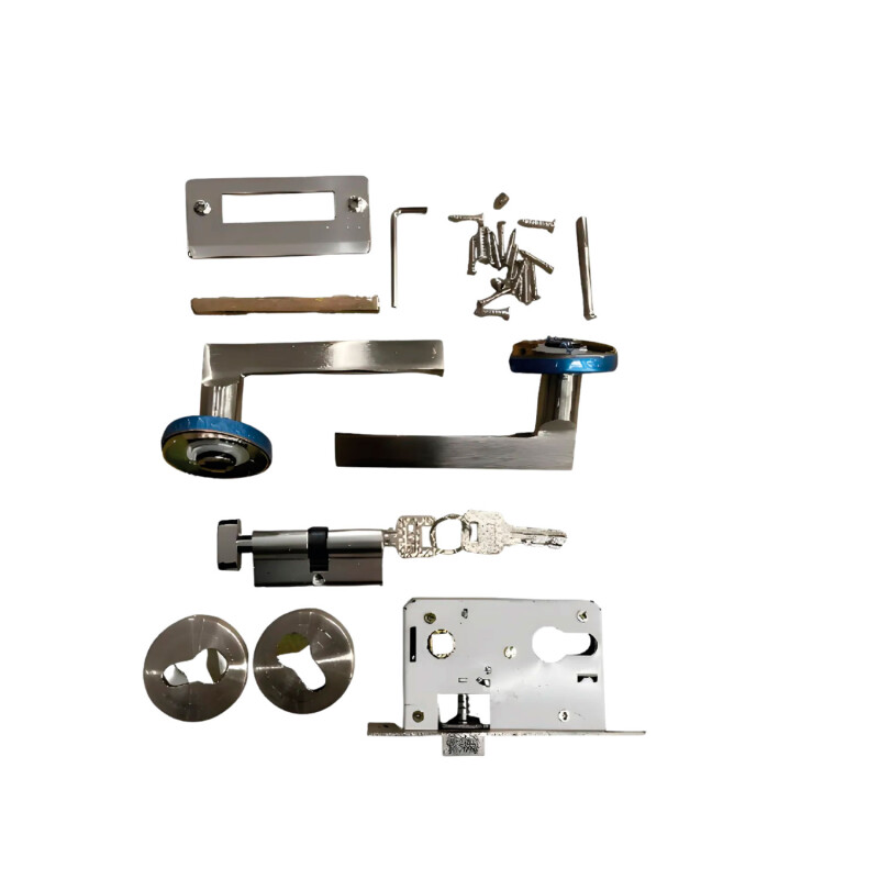 Cerradura Puerta Interior Metal Con 3 Llaves Lumax Plateado