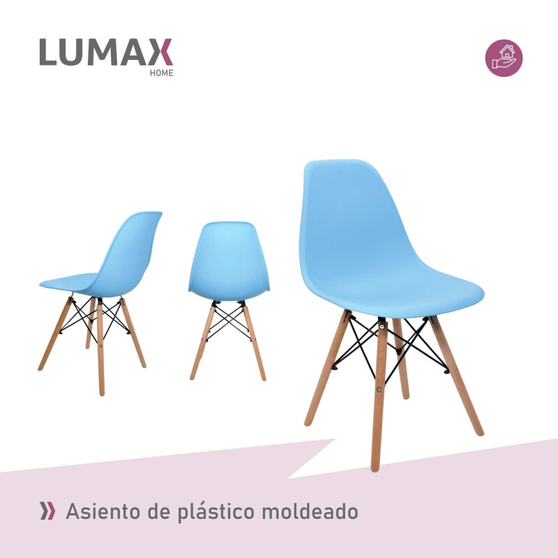 Sillas Eames Lumax Colorido Innovador Moderno Celeste
