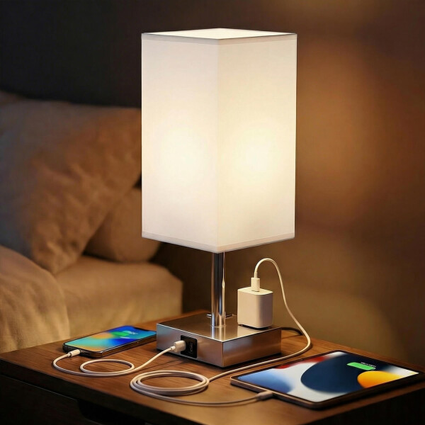 Lámpara de Mesa Touch IMBACK IBK-ILU013 | Con USB-C, USB-A y Enchufes | Moderna y Funcional Blanco Lámpara de Mesa Touch IMBACK IBK-ILU013 | Con USB-C, USB-A y Enchufes | Moderna y Funcional Blanco