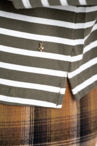 Remera Algodón Elastano Rayada Oliva