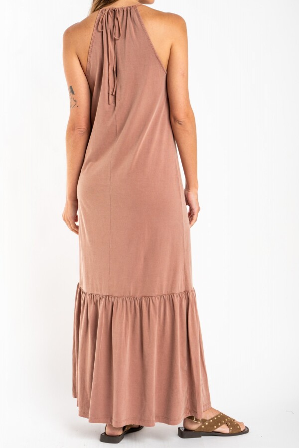 Vestido Algodon Lavado Gris Oscuro