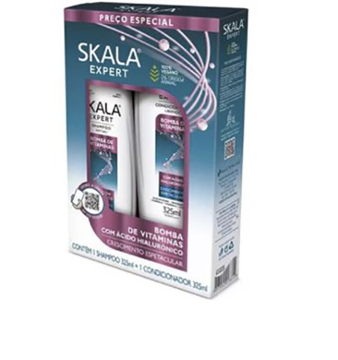 Pack Skala 100% Vegano Shampoo 325 ml + Aco 325 ml - Bomba de vitaminas 