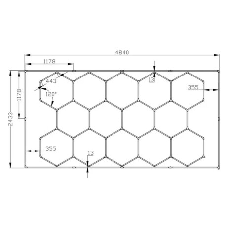 LUMINARIA DE TECHO HEXAGONAL T5 - FRIA Luminaria De Techo Hexagonal T5 Fria