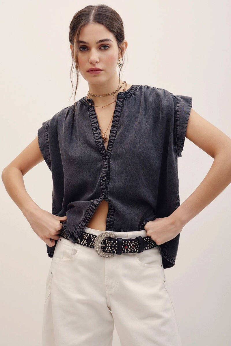 CAMISA MELI TENCEL Negro