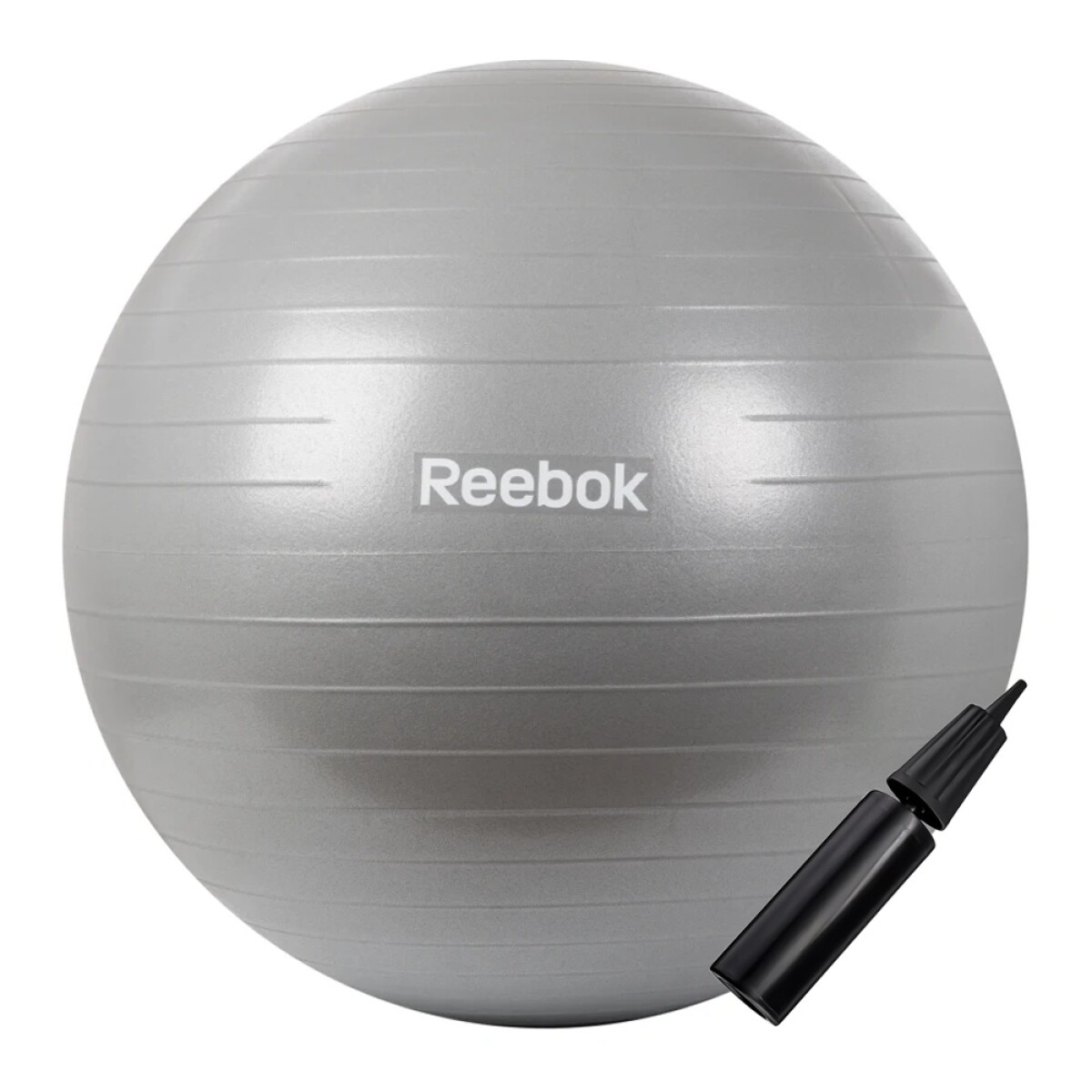 Pelota de Pilates Reebok 55cm Gimnasia Yoga Fitness Inflador - Gris 