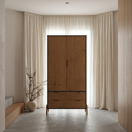 Ropero 2 puertas Linea Veneza Grafito/Miel