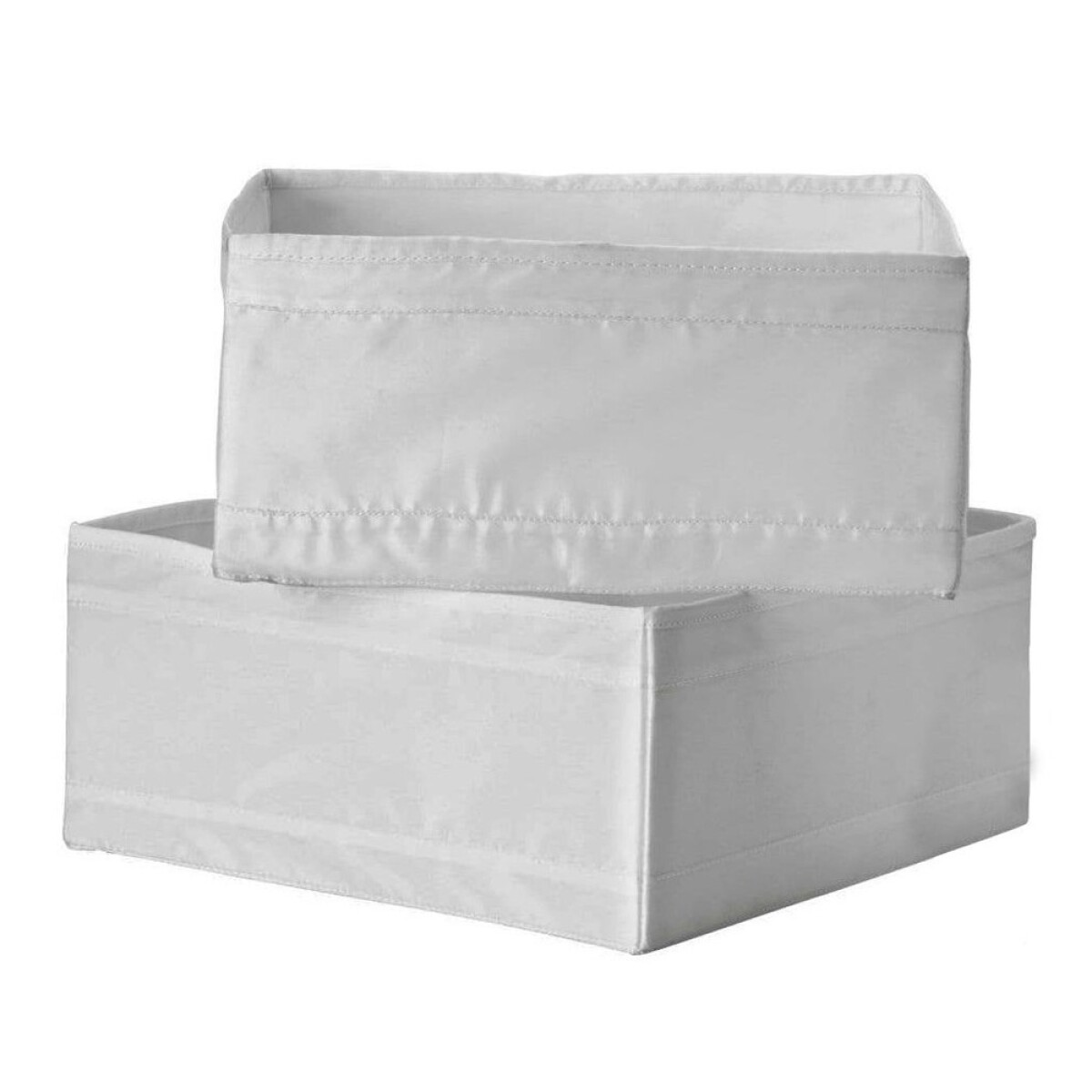 Set 2 Cajas Organizadoras 28x28x13cm Plegables Impermeables - Blanco 