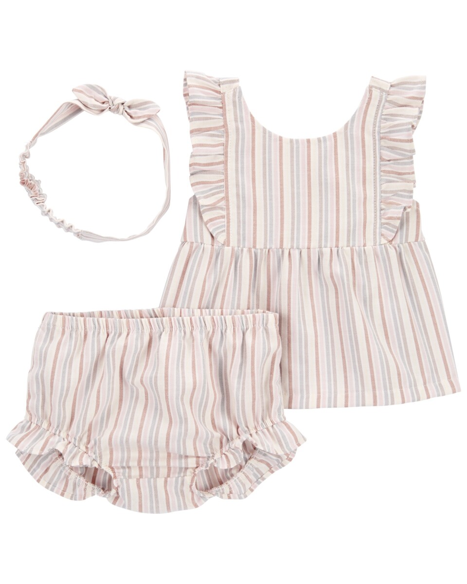 Set Carters 2 Piezas Short y Musculosa de Algodón Vincha - ROSA 