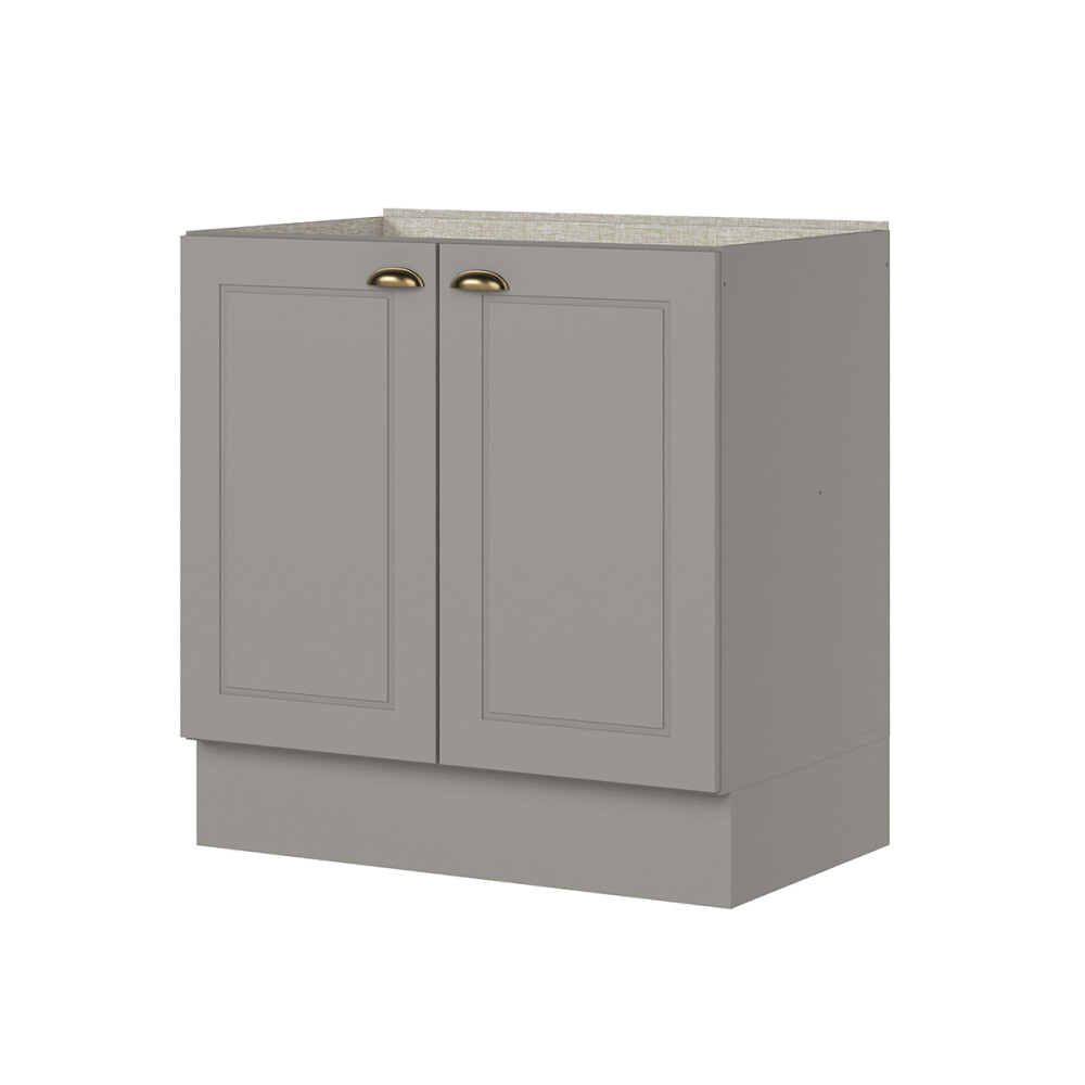 BAJO MESADA ARMARIO 2 PUERTAS - LÍNEA AMERICANA GRIS