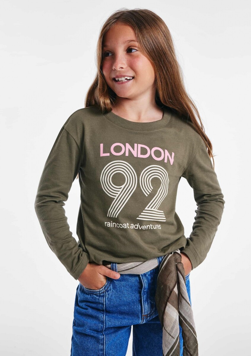 BLUSA DE MANGA LARGA CON ESTAMPADO - VERDE 