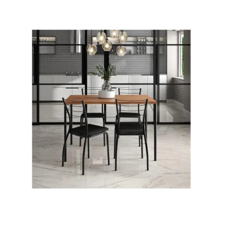 JUEGO DE COMEDOR MESA + 4 SILLAS FREIJO CON NEGRO JUEGO DE COMEDOR MESA + 4 SILLAS FREIJO CON NEGRO