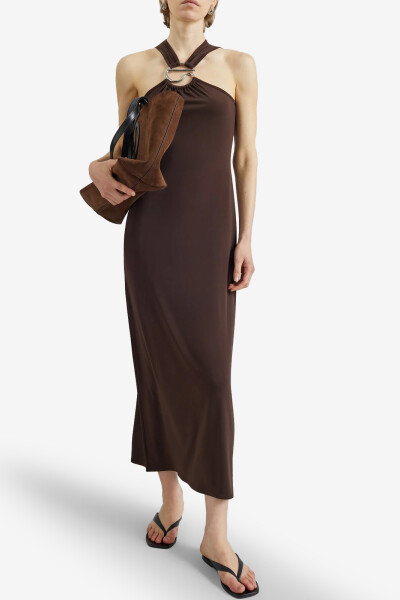 VESTIDO C LOGO CROSSED Marron