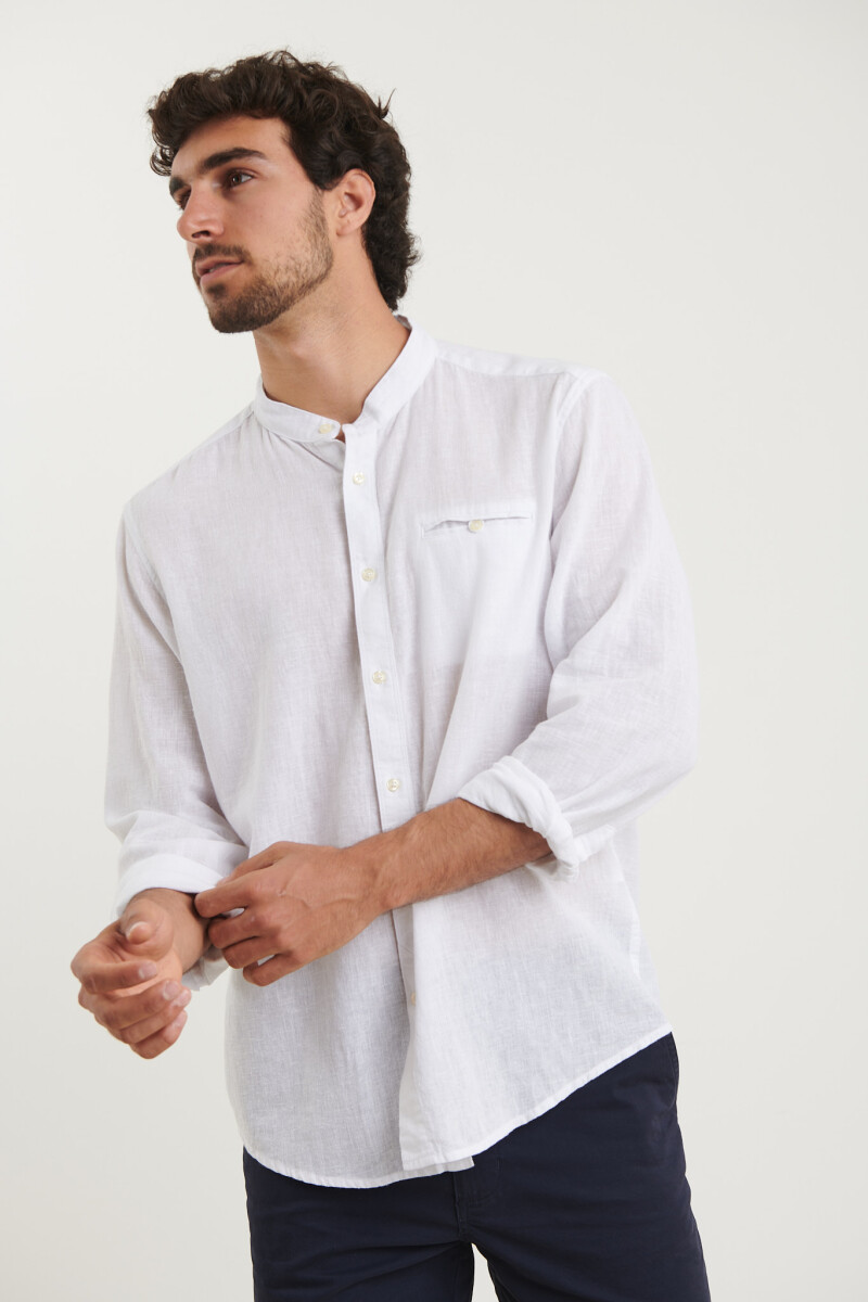 CAMISA HARRINGTON LABEL LINO - Blanco 