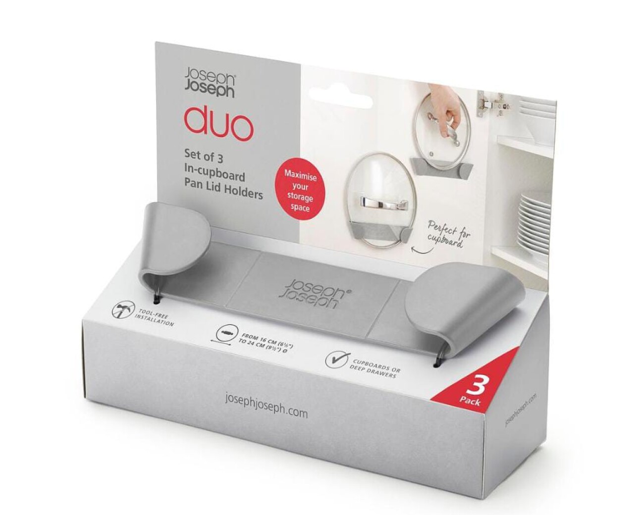 Soporte Adhesivo para Tapas Joseph Joseph Duo x3 Soporte Adhesivo para Tapas Joseph Joseph Duo x3