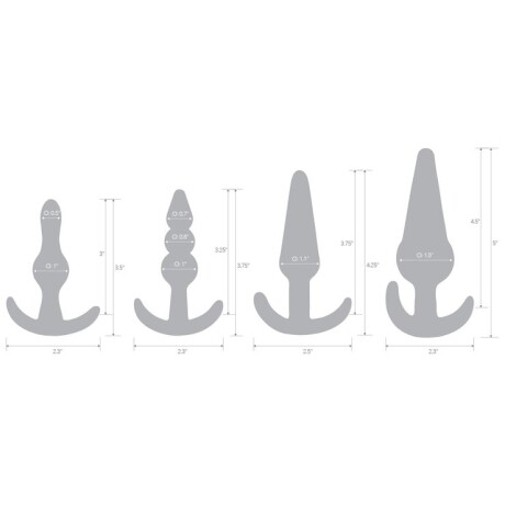 Kit Plugs Anal 4PC Training Set Blue Line Kit Plugs Anal 4PC Training Set Blue Line