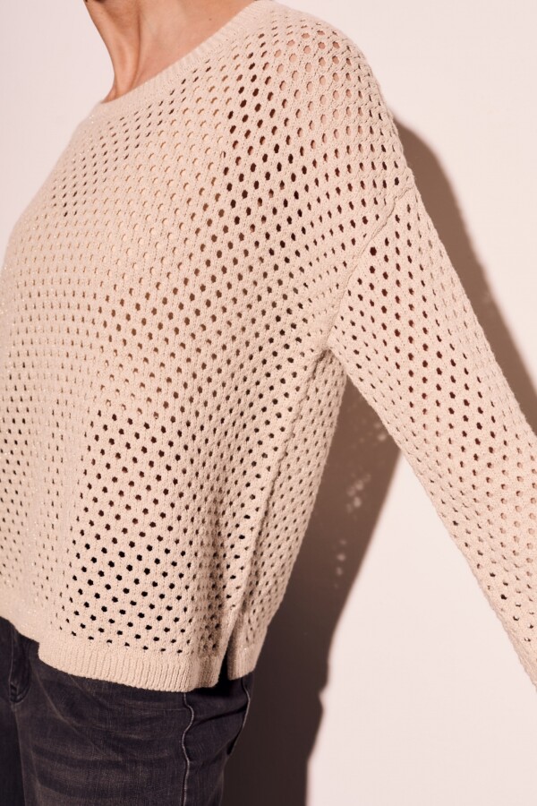 Sweater Lurex Beige Melange