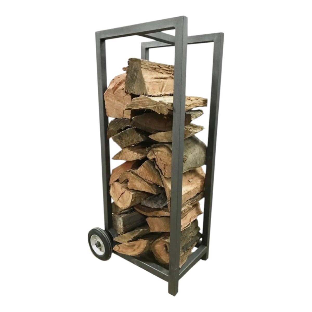 Carro Rack Leñero Acero con Ruedas 