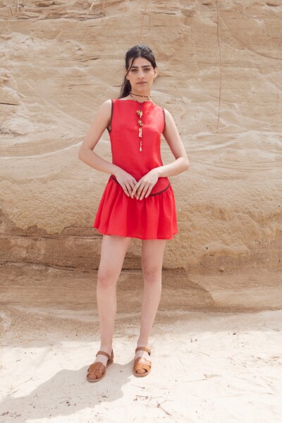 VESTIDO PULPA Rojo Y Choco