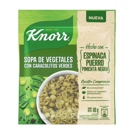 Sopa Knorr Vegetales con pasta verde Sopa Knorr Vegetales con pasta verde