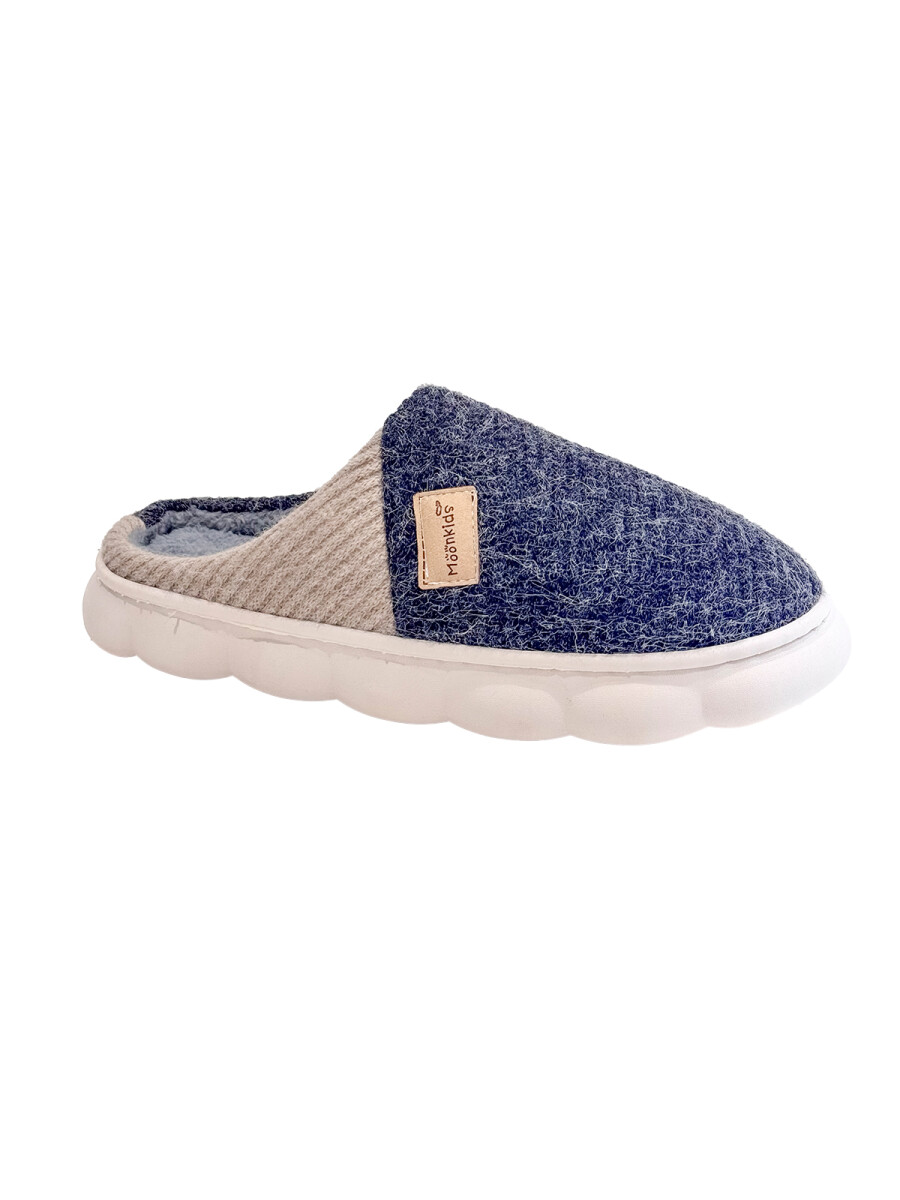 Pantufla De Hombre Azul 